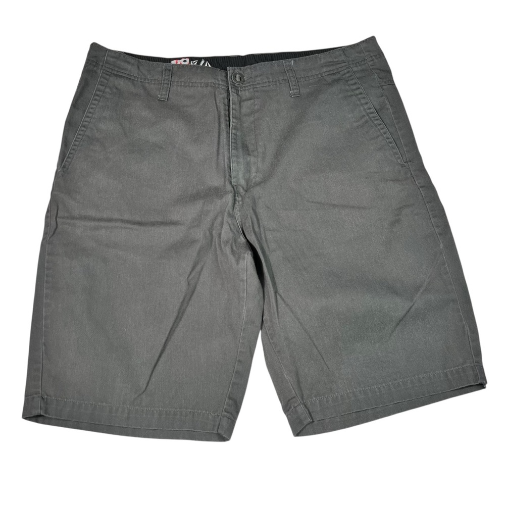Volcom Vintage Y2K Mens Straight Leg Chino Patch Logo Shorts 36 Skater Grunge